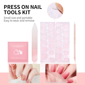 Ibcccndc Kit de Uñas Postizas con Láser en Polvo, Herramientas para Uñas, Uñas Postizas Reutilizables de Larga Duración, Pegamento de Gel Removible, Set de Arte de Uñas - Product Image 3