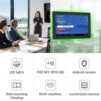 Barra de luz LED Android de 10,1 pulgadas, montaje en pared, reserva de reuniones, sistema de reserva de conferencias, Control Poe, Tablet PC con Nfc RFID