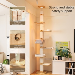 CZFIT Poste de Descanso para Gatos de Madera Maciza de Alta Calidad, Diseño Compacto, Multifuncional, Ajustable, Duradero e Impermeable - Product Image 5