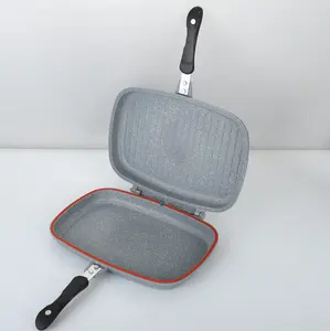 Die-casting Aluminum Non-stick Coating Fry Pan Double Side Grill Pan