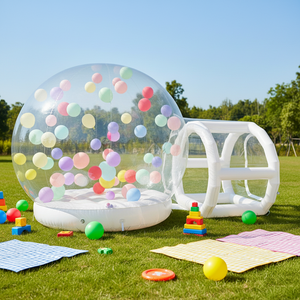 Château gonflable blanc d'un diamètre de 3 mètres, une maison à bulles transparente de haute qualité - Product Image 2