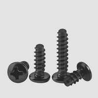 Vis autotaraudeuse à tête plate en acier inoxydable 304 nickelé, finition noire, classe 8.8, à empreinte Phillips, pour plastique