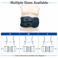 Ceinture de soutien lombaire élastique noire avec coussinet ergonomique moulé, sangles de tension double couche et prête pour l'ajout de logo