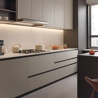 Meubles de cuisine modulaires modernes en bois écologique de style français, armoires basses, unités de rangement au sol, plaque de cuisson pour appartement et villa