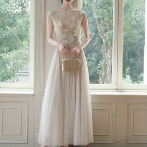 French Gentle <b>White</b> <b>Lace</b> Dress with Three-Dimensional Butterfly Embroidery and Waist Cinching Sleeveless Skirt - Product Image 1