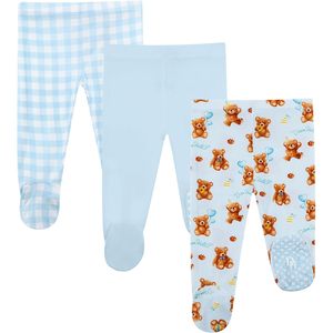 กางเกงเด็กอ่อนแบบมีเท้า 3 ชิ้น แพ็ค ผ้าฝ้ายใยไผ่ ระบายอากาศดี สวมใส่ง่าย เหมาะสำหรับเด็กผู้ชายและเด็กผู้หญิง - Product Image 1