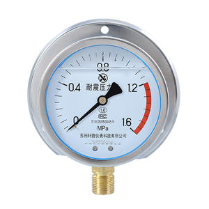 เกจวัดแรงดันแบบอนาล็อก Suzhou XuanSheng YN100T ขนาด 100 มม. แบบเกลียวต่อ ทนทานต่อแรงกระแทก ใช้สำหรับงานทางทะเล - Product Image 1