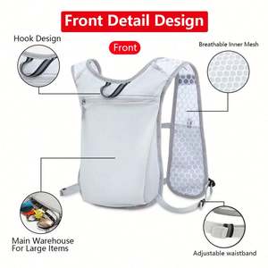 Chaleco de Hidratación Reflectante Ligero para Correr con Forro de Poliéster, Mochila Portátil para Correr por Senderos al Aire Libre y Uso en el Gimnasio - Product Image 4