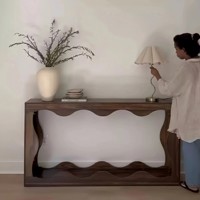 Table d'entrée multifonctionnelle en bois massif de style français vintage, mobilier de salon moderne minimaliste de luxe léger