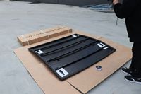 Couverture de benne manuelle en alliage d'aluminium pliable en trois parties de 6 pieds pour Ford F-150 2015-2020 Toyota Tundra 2007-2021 Dodge Ram 1500 Navara NP300
