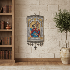 20 Cm decoración de pared con turco tela tejida con Christian ortodoxa y católica icono de Turquía - Product Image 3