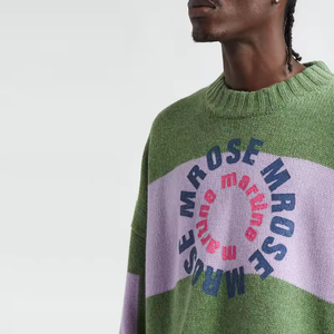 Pull à col rond à manches longues pour homme avec logo personnalisé, épaules tombantes, en coton respirant, tricoté, impression numérique, pour l'hiver - Product Image 4