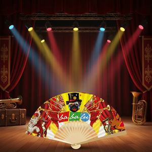 Ventilador de Mano Personalizado en Oferta, Ventilador Plegable de Bambú, Madera, Tela y Papel para Decoración del Hogar - Product Image 5