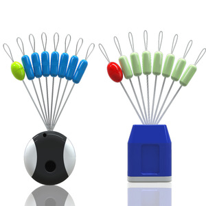 Ensemble de perles d'espacement cylindriques <span class=keywords><strong>en</strong></span> silicone 7+1 bleu beige pour la pêche au sturgeon géant, accessoires de pêche avec fil de <span class=keywords><strong>montage</strong></span> - Product Image 1