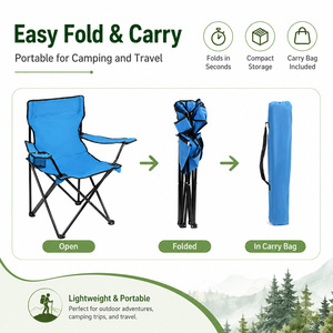 Sedia da Spiaggia Pieghevole Portatile, Leggera, <span class=keywords><strong>per</strong></span> Campeggio all'Aperto, con Portabicchieri, 1,8 kg, in Tessuto Oxford 600D Riciclabile, <span class=keywords><strong>per</strong></span> Regno Unito e Francia - Product Image 5