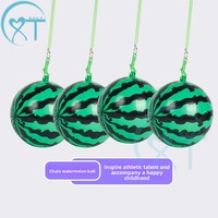 Ballon de football gonflable en plastique pour enfants, en forme de pastèque, avec corde de suspension, idéal pour les parcs et les marchés nocturnes, offre spéciale, livraison gratuite 4-6