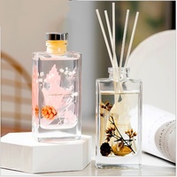 Bouteille en verre diffuseur de haute qualité 150 ml transparente carrée pour huile essentielle d'aromathérapie avec impression d'écran et logo personnalisé