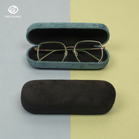 Étui à lunettes portable de luxe rétro en métal avec coque rigide en velours, boîte à lunettes optiques pratique