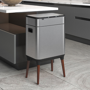 commercial 30L Stainless Steel Photocatalyst Sanitizing Legged Sensor intelligent waste bin metal dustbins