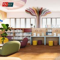 Étagère de bibliothèque en bois moderne, présentoir gondole pour école, armoire de présentation avec couleur et taille personnalisées