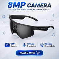 Lunettes intelligentes SANVNET SNT VISTA 8MP pour le cyclisme avec caméra d'enregistrement vidéo POV et étui de chargement, traduction IA