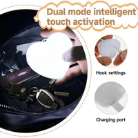 Lampe LED portable à capteur tactile en forme de cœur avec batterie de charge Type-C intégrée, porte-clés pour enfants, veilleuse, cadeaux pour étudiants