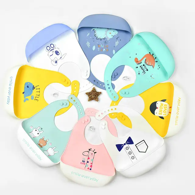 Youki babadores para bebês, babadores para bebês de silicone impermeáveis