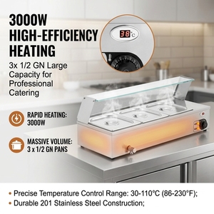 เครื่องอุ่นอาหารแบบ Bain Marie สแตนเลส พร้อมก๊อกระบายน้ำ 4 ช่อง ใช้ไฟฟ้า สำหรับบุฟเฟ่ต์ร้านอาหาร - Product Image 2