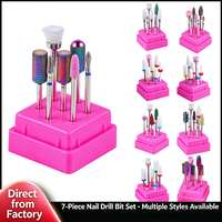 Ensemble de 7 embouts de ponçage en céramique et alliage pour ongles, têtes de polissage électriques et outils de retrait de vernis gel