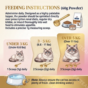 Advanced Senior <strong>Cat</strong> Kidney Supplement 60g <strong>Renal</strong> <strong>Food</strong> Topper Promotes Fluid Balance Low Phosphorus B-Vitamins Private Label - Product Image 4
