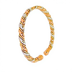 High Quality Handicrafts Three Copper Brass Steel Cuff Bracelets Polished Twisted Wire 3 Color Women's Classic Fashion Wedding - Product Image 3
