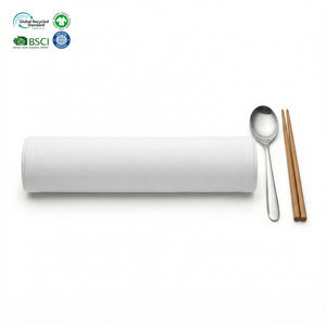 Heavy Duty Custom Size White Square Plain Dyed Restaurant Napkins Poly Cotton Blend for Hospitality Catering Supply Wedding Use - Product Image 1