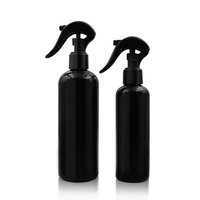 Nachfüllbare 100ml 200ml 4 Unzen 8 Unzen PET Liquid Black Sprüh flaschen 300ml 500ml 6 Unzen Amber Clear Plastik flaschen mit Sprüh gerät