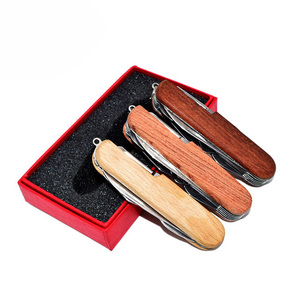 Gấp Thép Không Gỉ Đa Công Cụ Đa Chức Năng Mini Dao Keychain Tùy Chỉnh Gỗ Pocket Dao - Product Image 6