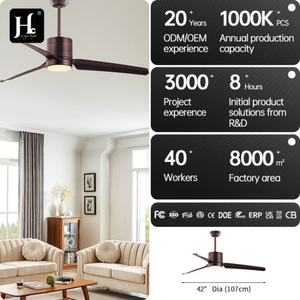 Vente directe de lames en bois 20 pouces 3 lames ventilateur de plafond 230v Yémen moteur à courant continu télécommande ventilateur de plafond - Product Image 4
