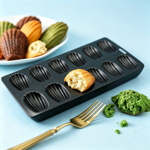 Moule à madeleines 12 cavités pour cuisson au four, forme coquille. Revêtement antiadhésif durable - Product Image 4