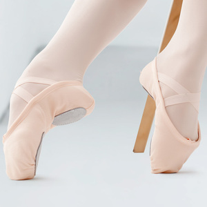 Giày nhảy múa chuyên nghiệp đế chia chất lượng cao bán buôn màu đen hồng vải canvas dành cho trẻ em/người lớn - Product Image 1