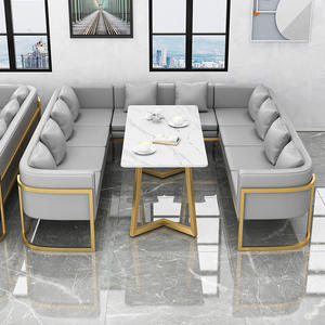 Nordic Style Restaurant Booths And Sofas Metal Frame High Density Foam Durable <b>Dining</b> Room <b>Set</b> - Product Image 3