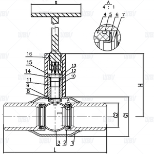 Bille à roulement à billes à diamètre réduit entièrement soudée Q61HF-16/25C CF8 avec poignée mobile - Product Image 3