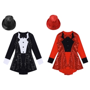 Trajes de Danza Contemporánea para Niñas de 4 a 14 Años, Leotardo Lírico con Conjunto de Sombrero, Disfraz de Cosplay para Actuaciones, Fiestas Temáticas y Competiciones - Product Image 1