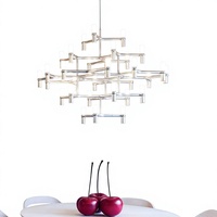 Lampe de salon de villa duplex postmoderne nordique simple, design italien créatif, pour restaurant, escalier artistique, en aluminium, LED, style branche