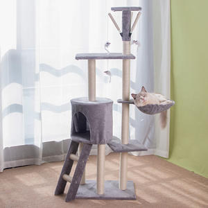 Grand arbre à chat <span class=keywords><strong>de</strong></span> luxe gris tour pour chat avec griffoir naturel lit pour animal <span class=keywords><strong>de</strong></span> compagnie et ensemble <span class=keywords><strong>de</strong></span> meubles pour maison <span class=keywords><strong>de</strong></span> chat grimpant emballage - Product Image 2