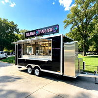 Remorque alimentaire pliable et remorquable, chariot de crêpes, camion de bonbons, camion de pâtisserie, camion de snacks sucrés, remorque alimentaire mobile commerciale avec réfrigérateur