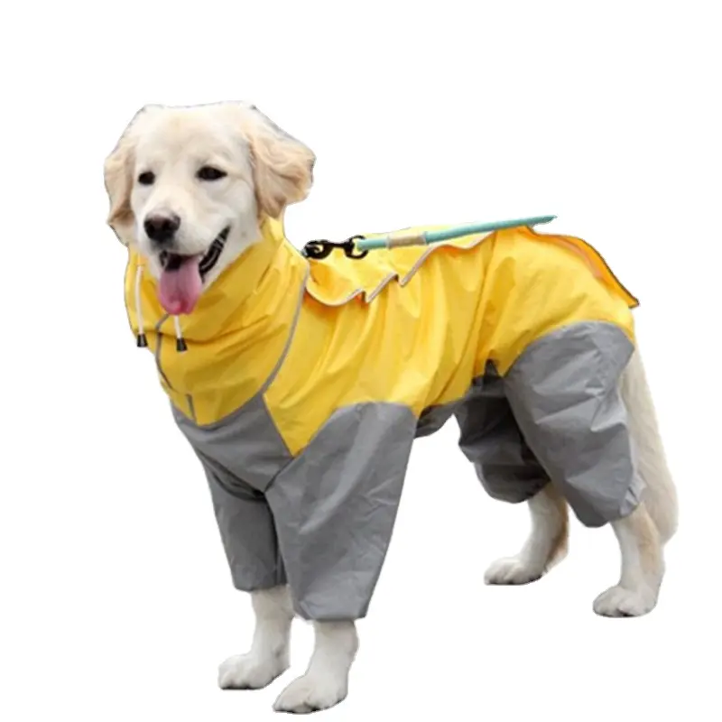 Jas hujan anjing bertudung untuk hewan, jas hujan anjing cangkang lembut bertudung untuk hewan peliharaan tahan air, jas hujan dan penahan angin