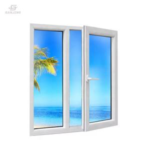 Fenêtre à battant française en alliage d'aluminium en verre trempé insonorisé à <span class=keywords><strong>double</strong></span> <span class=keywords><strong>vitrage</strong></span> en <span class=keywords><strong>PVC</strong></span> à fort impact résistant aux ouragans - Product Image 5