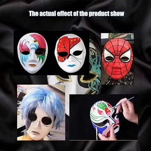 Yuyang DIY Crafts Adulto Blanco Hombre Máscara completa Llanura Mardi Gras Mascarada de plástico grueso Máscaras faciales Cosplay Fiesta de <span class=keywords><strong>Halloween</strong></span> - Product Image 5