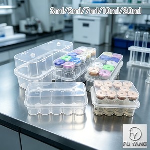 Boîte <span class=keywords><strong>de</strong></span> stockage <span class=keywords><strong>de</strong></span> sérum <span class=keywords><strong>de</strong></span> peptides en plastique PP <span class=keywords><strong>de</strong></span> qualité médicale transparente, 3-20 ml, support pour kit <span class=keywords><strong>de</strong></span> peptides GLP-1, empilable et interverrouillable - Product Image 1