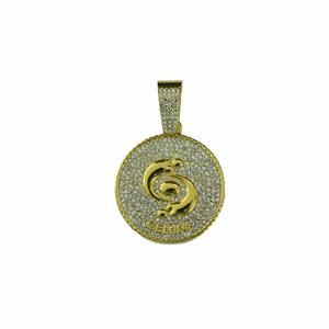 PD3080-3093 i <span class=keywords><strong>segni</strong></span> dello zodiaco Unisex oro ghiacciato placcato strass in lega ciondolo GEMINI cancro acquario PISCES Capricornus - Product Image 1