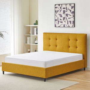 Lit double king queen avec base de lit en tissu rembourré, design moderne, avec système de levage à gaz et rangement - Product Image 1