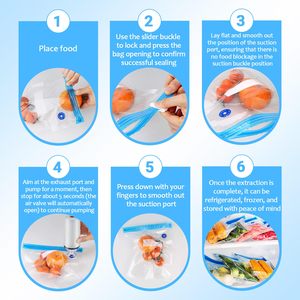100pcs Reusable Transparent Zipper Vacuum Sealer Bag With Air Valve for Cooking Freezing <strong>Microwave</strong> Heating Food Fresh <strong>Storage</strong> - Product Image 5
